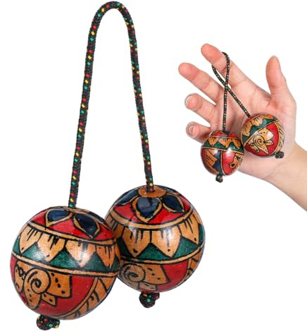 Milisten Asalato Handshaker aus Holz, Rhythmische Kugel, Kashaka, für individuelle und kollektive Aufführungen, Percussion-Instrument für Amateure und Anfänger