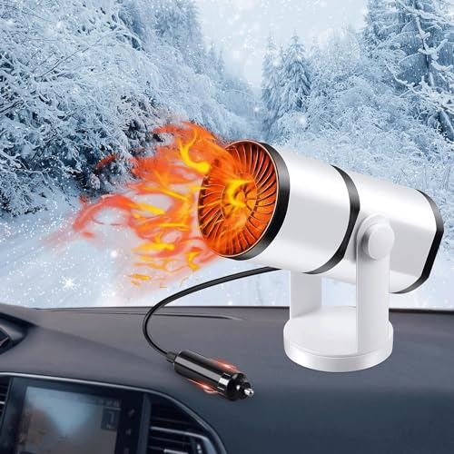 KQLHLHDYZ Riscaldamento per Auto, 12V 150W Rotazione a 360° Riscaldamento Rapido, Portatile Riscaldamento Soffiante per Auto, Sbrinatori per Parabrezza per Auto, Riscaldamento per Auto