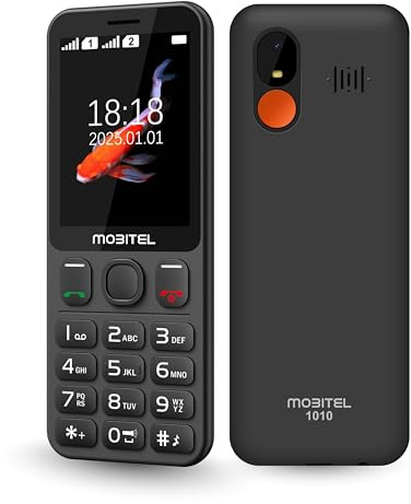 Mobitel 1010 4G SIM Free Big Button Mobile Phone for Elderly Dual SIM Unlocked Basic Phone Large Display SOS Emergency Button Loud Volume Long Battery Type-C Charging Easy to Use Senior Mobile