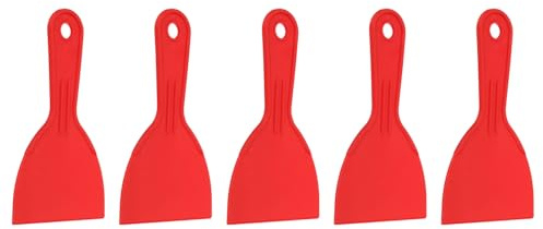 QUARKZMAN 5 Piezas Espátula De enmasillar 4 Ancho Espátula De Plástico Flexible Herramienta Para Raspar Pintura Enyesado Extendido Rascado De Pared Roja