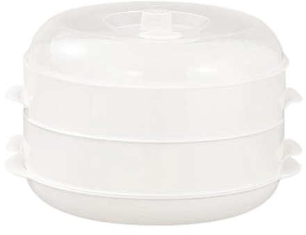 Cuiseur vapeur empilable pour micro-ondes, marmite de cuisine, bol à vapeur multicouche de 8,66 x 6,5 pouces, plat de cuisson facile pour pâtes de riz, pommes de terre, boulettes d'œufs, l