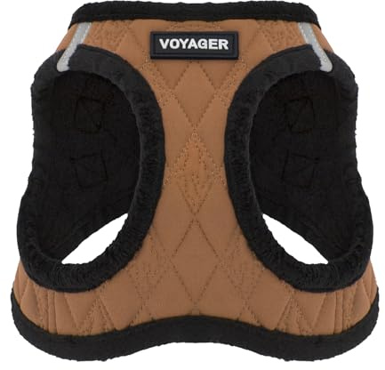 Voyager Step-In Plüsch-Hundegeschirr by Best Pet Supplies - Step-In-Westengeschirr für kleine und mittelgroße Hunde, Weicher Plüsch, Beige, size XS - Brust 33-37 cm
