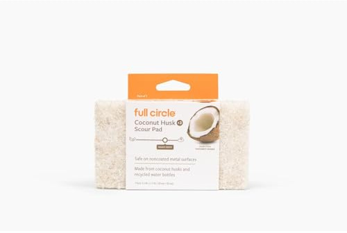 Full Circle Heavy Duty Scour Pads, Pack of 3, Safe for Nonstick Cookware