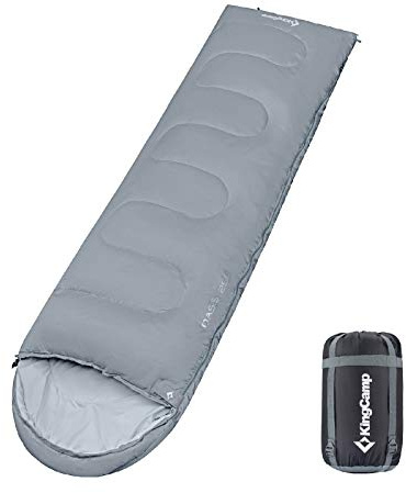 KingCamp Oasis 250 Kinder Decken Schlafsack Sommer Camping 1,40 m Lang & Breit Mid Grey - Zipper L