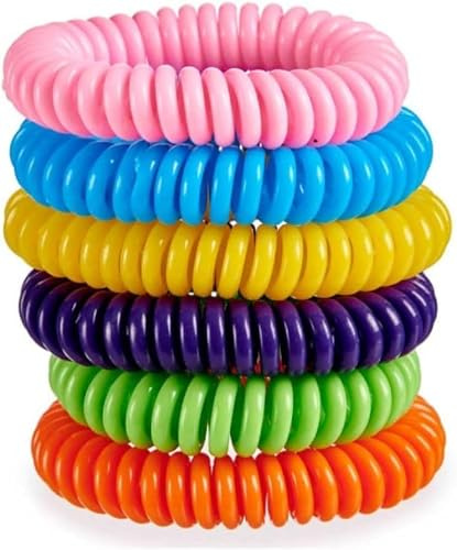 Pulseras Antimosquitos Multicolor Pack de 6 Bolsitas Individuales | Pulsera de Citronela Repelente de Mosquitos para Muñeca o Tobillo | Pulseras Anti Mosquitos de Colores con Aroma | 5-7 Días Duración