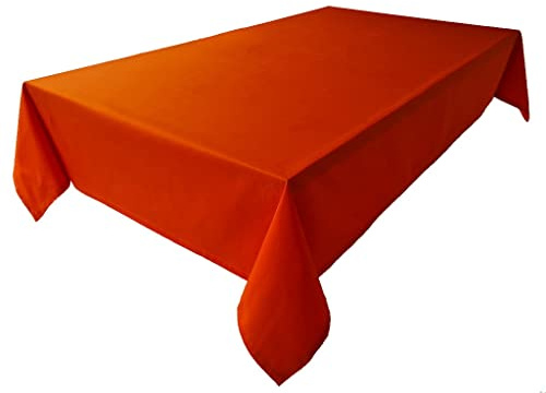 Hochwertige Tischdecke Tischwäsche aus 100% Baumwolle Kollektion Konzept, Farbe & Größe wählbar (Tischdecke - 120x160cm, Orange)