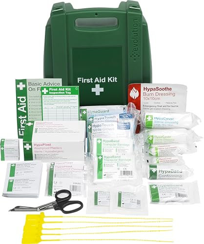 Safety First Aid Group Workplace First Aid Kit British Standard (Small 1-25 Persons) Wall Mountable with Inspection Tags and Extra Plasters