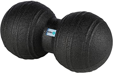 Relexa Twinball 12cm - Ideal Zur Massage Bei Rückenschmerzen & Als Ergänzung Zum Fitness-Training - Angenehmes Material & Recyclebar - Schwarz
