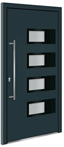 vidaXL Porta Ingresso Antracite 110x210 cm in Alluminio e PVC