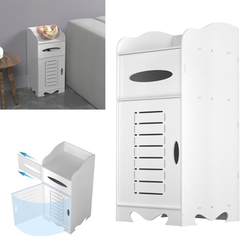 Lucn Bathroom Wall/Under Sink Cabinet Single Double Doors Cupboard Unit Storage White