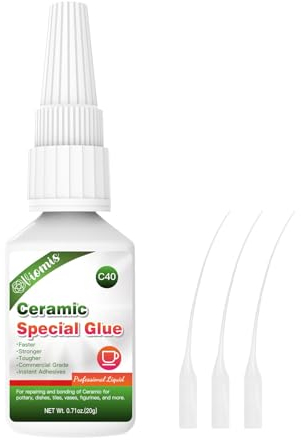 20g Ceramic Glue, Instant Ceramic Super Glue for Porcelain and Pottery Repair, Fast Drying | Heat Resistant | Waterproof Strong Adhesive for Bonding Ceramic, Dishes, Tiles, DIY Crafts