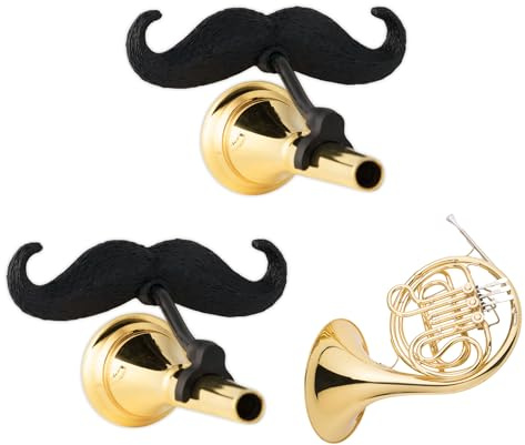 Brasstache 2.0 for Kids - (2-pack) Clip-on Mustache for Brass Players, Original Mustache Size (French Horn)