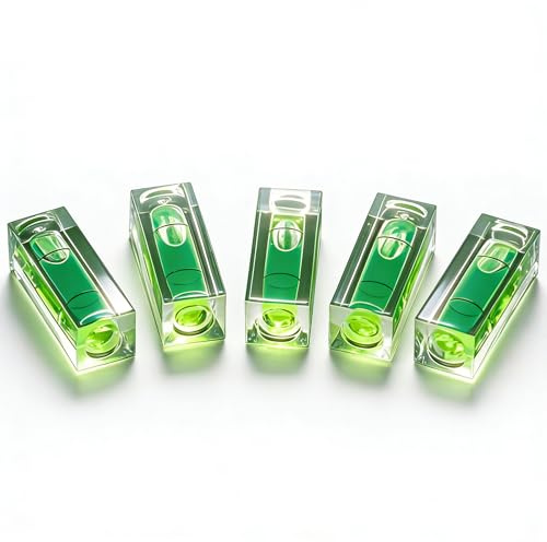 Uadme Livella Bolla Piccola, 5 Pezzi Spirit Level Bubble, 15 x 15 x 40 mm Mini Livella a Bolla, Strumenti di Layout degli Strumenti di Misura del Contrassegno di Livello
