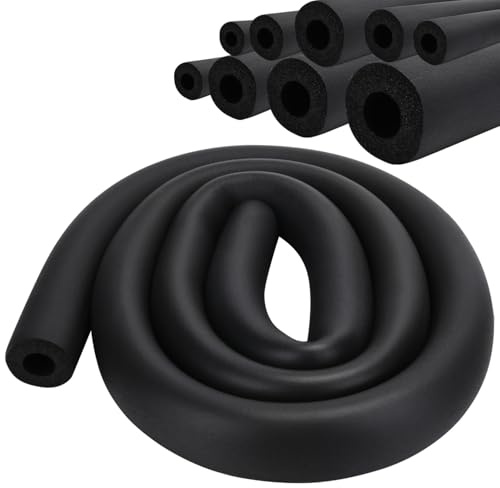 Pipe Insulation Tubo Isolante in Schiuma per Tubi Ø 25 mm Tubo Isolante Condizionatore Isolamento Tubi per Riscaldamento Idraulico Tubi in Rame (nero, 25mm)