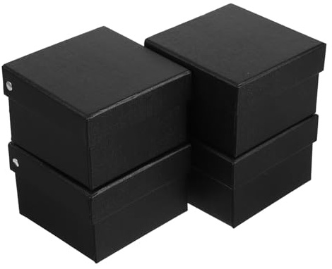 minkissy 4 Piezas Cajas para Corbatas Pequeñas con Tapa Protectoras y Resistentes Grueso de Unidades para Bufandas Cinturones y Joyas Caja de Portátil Antirrugas