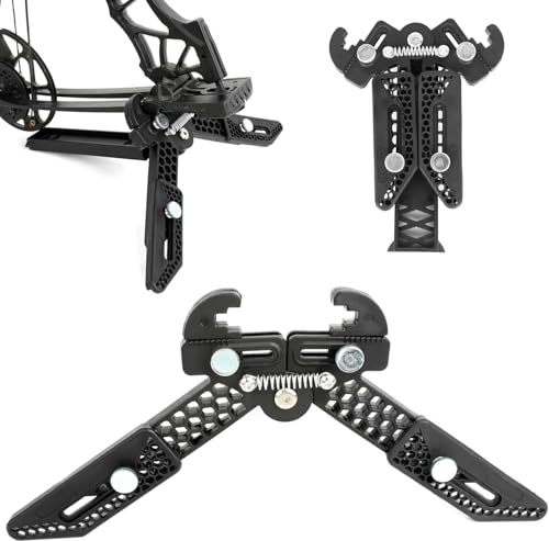 ZSHJGJR Archery Compound Bow Stand Support Folding Portable Clamp Holder Adjustable Length and Width for Hunting or Competitive Sports Accessories (Black)