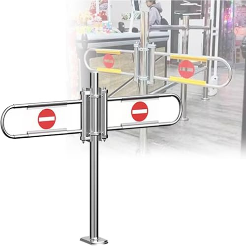 Puerta de entrada de acero inoxidable para pago – Puerta batiente automática con resorte de un solo carril para acceso a tiendas y bibliotecas (, 110 x 10)