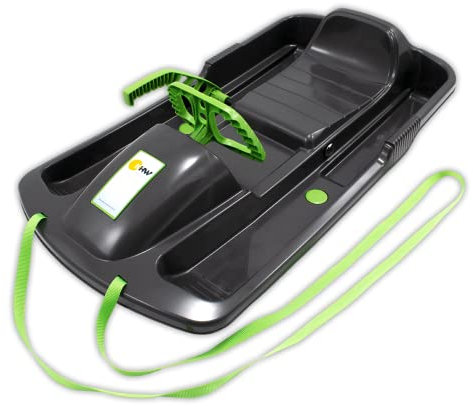 KHW | Lenkschlitten Snow Fox | Anthrazit | 95 cm | TÜV-geprüft | inkl. Zugseil | ausgefeiltes Lenksystem | kälte- und lichtbeständiger Kunststoff | Made in Germany