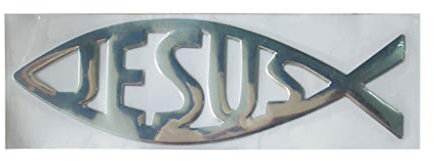 YO-HAPPY Jesus Fish 3D Adesivo per Auto PVC Morbido Cromato Distintivo dell'emblema Car Styling Decorazione Decalcomania Impermeabile Adesivo Decalcomania Cristiana