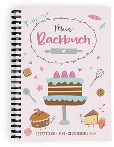 KuschelICH Backbuch zum Selberschreiben - Ringbuch DIN A5 mit Inhaltsverzeichnis & Schutzcover