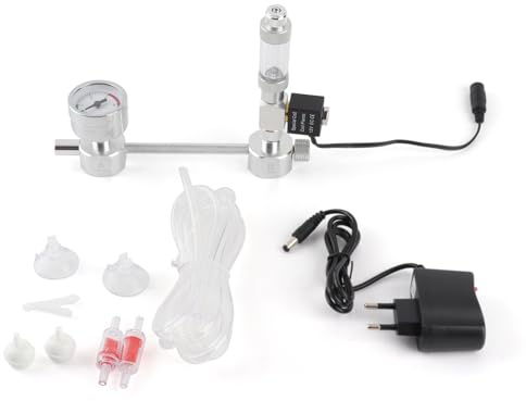 Ailgely Sistema de generador de CO2 para acuario, sistema de CO2, kit de difusor de CO2 para plantas de acuario, kit de generador de CO2 con válvula magnética, contador de burbujas, juego de reactores