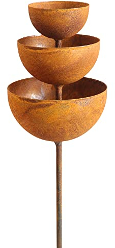 Piquet de jardin en métal rouillé - Décoration de jardin - Aspect rouille - 75 cm