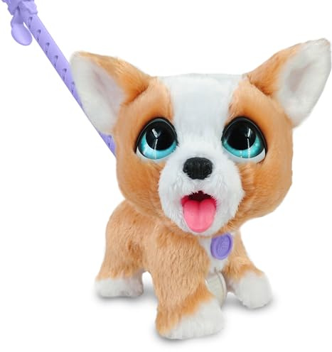 Just Play furReal Poop-A-Lots Corgi interaktiv leksak, 20 cm stor, hoppande plyschvalp, 14 delar, barnleksaker från 4 år