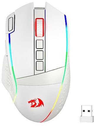 Redragon M991 Kabellose Gaming-Maus, 19.000 DPI kabelgebundene/kabellose Maus mit Schnellfeuertaste, 9 Makrotasten, 45 Stunden dauerhafte Stromversorgung und RGB für PC/Mac/Laptop