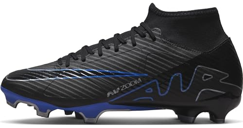 NIKE Men's Zoom Vapor 15 Soccer Shoe, Black Chrome Hyper Royal, 6.5 UK
