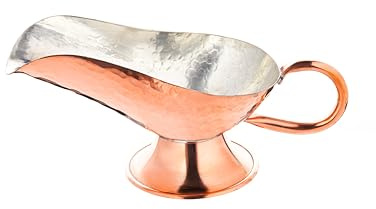 Copper Handmade Gravy Boat, Sauce Boat for gravy, Salad Dressings, Thanksgiving Decor, 4.2 Oz Traditional Design