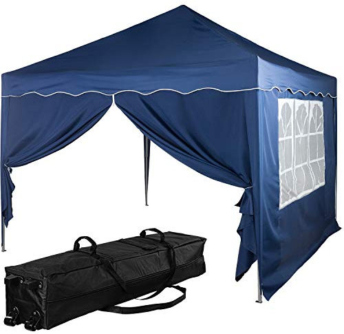 INSTENT Pavillon 3 x 3 m Basic wasserdicht UV Schutz 50+, 2 Seitenteile, Farbwahl, Royal-Blau