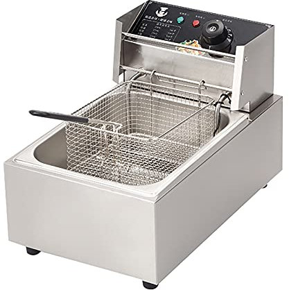 Friggitrice elettrica di Grande capacità 10L/10L+10L con cestello, friggitrice in Acciaio Inossidabile per Tacchino, Patatine Fritte, Ciambelle e Altro