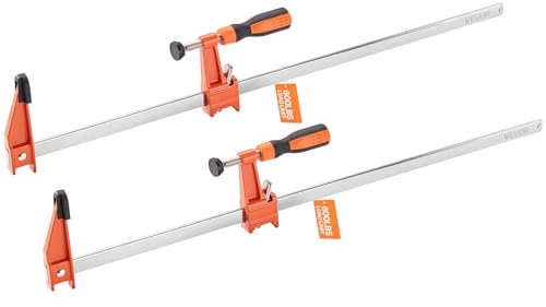 VEVOR Sargentos de Barra para Carpintería 2 PCS, Apertura de 60,96 cm, Abrazadera en F Bloqueable de Hierro Fundido y Acero al Carbono, Carga de 272 kg, Fáciles de Usar, Sargentos para Madera