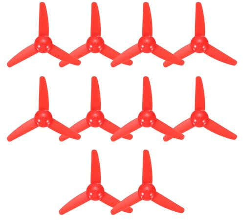 QUARKZMAN 2mm Albero Motore DC Elica, 80mm Forma Ventilatore 3 Pale Elica in Plastica Diritta per Modellismo Aereo Fai Da Te Giocattoli Motore RC Barca Micro (Rosso, Confezione da 10)