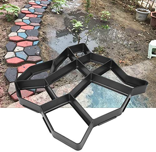 HEEPDD Molde de Piedra de Pasos de Hormigón Elegante y Reutilizable, Ideal para Caminata de Adoquines de Campos de Jardín de Jardinería, Material de PP
