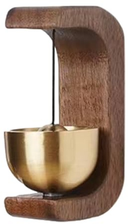 Campana con decoración de Madera Hecha a Mano, Timbre de Bienvenida, imán de, Timbre de Puerta de, Timbre pequeño para decoración Interior y Exterior con Campanas de Puerta, Anillo