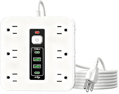 Elettrica Per La Carica - Gestione della Corrente Elettrica,Prese Multiple con 4 Porte USB | per la Casa il Dormitorio il Soggiorno la Parete gli Elettrodomestici Telefono