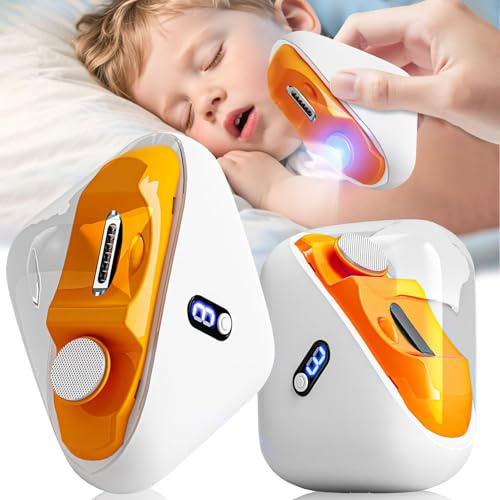 JUNZUP Electric Nail Clipper, 3 Speeds Electric Toenail Clipper, Automatic 2 in 1 Electric Nail Trimmer Grind Nail Care Tool with LED Light, Safe for Babies, Seniors and Adults (Dark Orange)