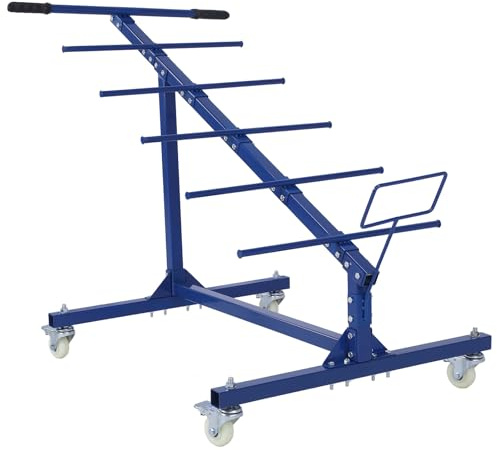 Generic Portable Wire Spool Caddy Transportable Multiple Axle Cable Dolly 5 Rods Adjustable Wire Cart and Dispenser 300lbs Capacity Reel Stand with Wheels for Effortless Storage & Dispensing