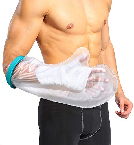 DOACT Waterproof Cast Cover Arm, Plaster Cast Protector for Shower Bandage Sleeve Protector Watertight Dressing for Broken Hand, Wrist, Finger Wound, Keeps Hand Dry Fits Adult, Short Arm 23 Inches