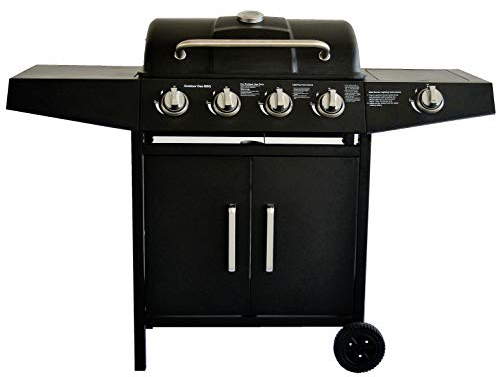 Barbacoas de gas, barbacoa de gas, 4+1, quemador lateral, parrilla de área grande y gran almacenamiento de acero inoxidable buner entrega rápida