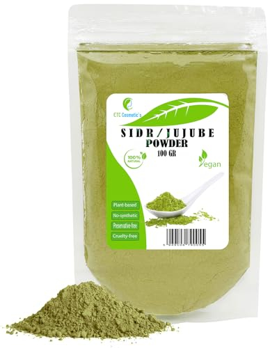 Poudre de végétale SIDR/JUJUBIER 100gr - nettoyante naturelle | Convient à tous les types de cheveux, y compris les cheveux fins, faibles et abîmés | 100% pur