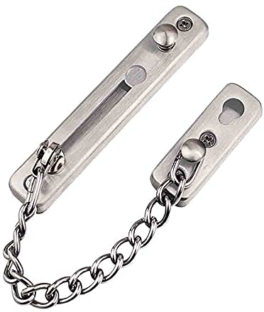 Türketten,Tür Sicherheitskette Edelstahl Türkette Sicherheitsschloss Abschließbar Türsicherung Kettenschloss Türkettenschloss mit Schrauben Türsicherheitskette für Hotel Familie Innentüren Fenster