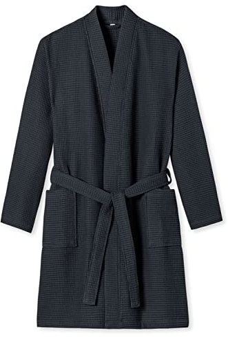 Schiesser Herren Waffelpique 100 Cm Länge - Bio Baumwolle Bademantel, Anthrazit_178401, XL EU