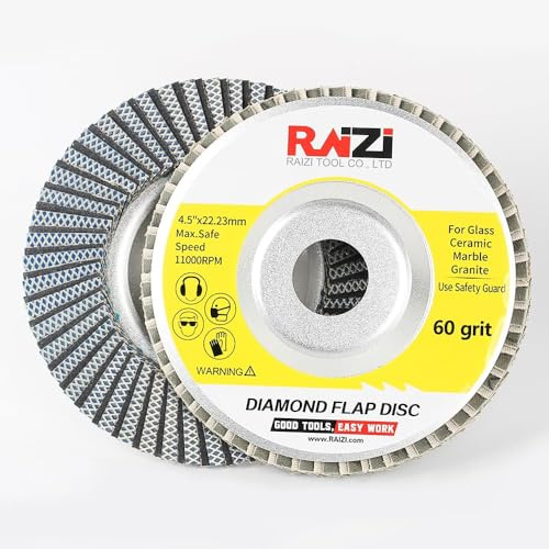 Diamant-Flip-Schleifscheibe geeignet für Stein, Beton, Glas und Metall，115 x 22,23 mm Diamant-Lamellenscheibe(#60)