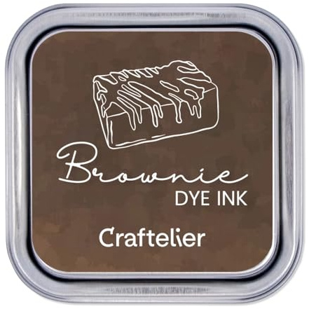 Craftelier - Colección de Tintas con Base al Agua | Caja Metálica con Cierre Fuerte | Sellos Acrílicos o Caucho y Superficies Porosas | 21 Colores (Brownie)