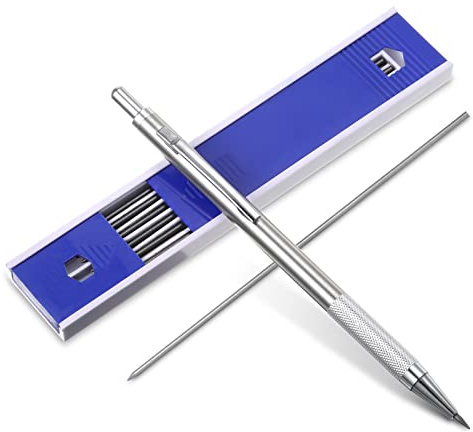 XZEIT Matita Meccanica, Matita portamine in metallo pieno Portamine meccanico da 2,0 mm Matite meccaniche per artisti per disegnare schizzi di disegno architettonico con 12 Ricariche di Mine Nere
