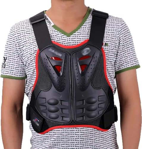 Kcolic Veste De Protection Moto, Gilet Pare-Balles, Motocross, VTT, Plastron, Gilet, Moto, Dirt Bike, Équipement De Protection, Armure pour Adultes, Hommes, Moto, Gilet Pare-Balles Moto C,XL.