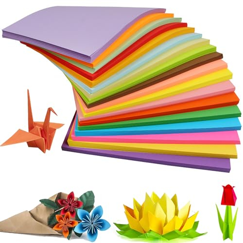 200 Blatt Buntes Papier A4, Cezmkio Farbiges Origami Papier Faltpapier in 20 Farben, 70g/m²papier A4 Handgemachtes Kopierpapier Pastellpapier Cardstock für DIY (200 Blatt A4)