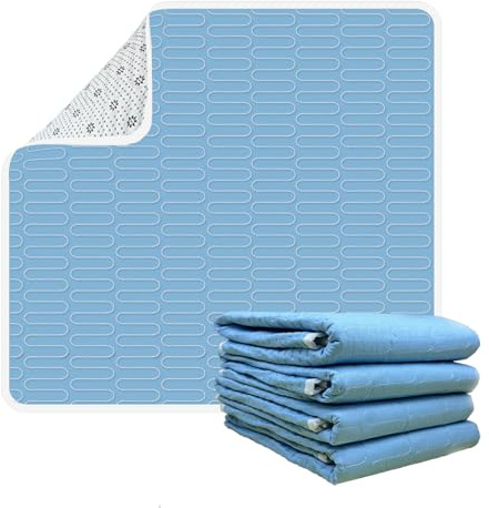 85x90cm Cuscinetti letto per incontinenza(Set di 4), Lavabile e Riutilizzabile Materasso Impermeabile Pad, Pee Pads per Adulti, Bambini, Anziani e Animali domestici